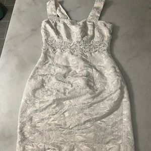 Vintage Jacquard Jessica McClintock Gunne Sax Dress Size 5/6--lace details!